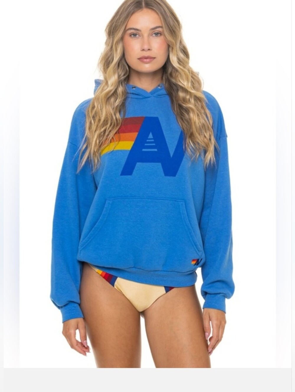 AVIATOR NATION LOGO PULLOVER RELAXED HOODIE - COBALT S
